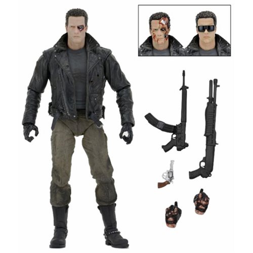 Terminator T-800 Ultimate Police Station Assault with Motorcycle Jacket 7-Inch Action Figure